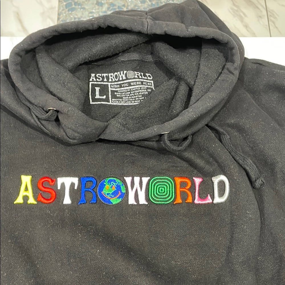 Astroworld Black Hoodie with Colorful Logo
